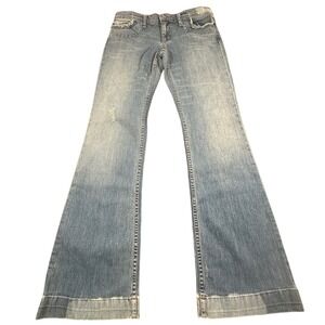 Vintage Express X2 Denim Laboratory Rhinestone Jeans 29 Made in USA Flared